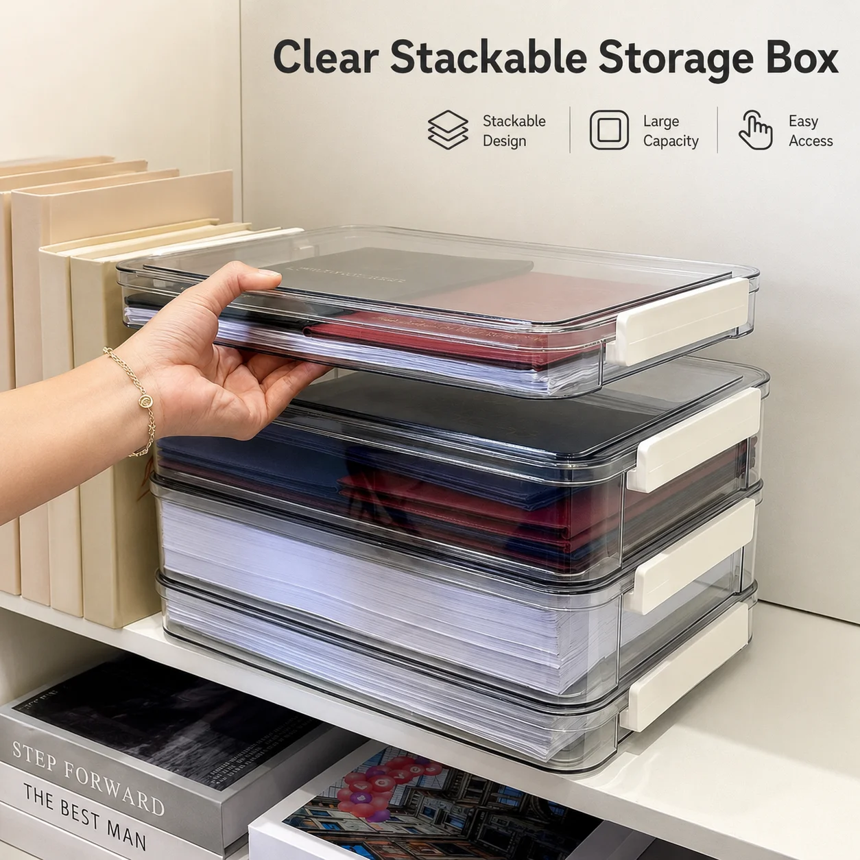 Desktop Filing Tray - Scatola Organizzatrice Trasparente per Documenti in