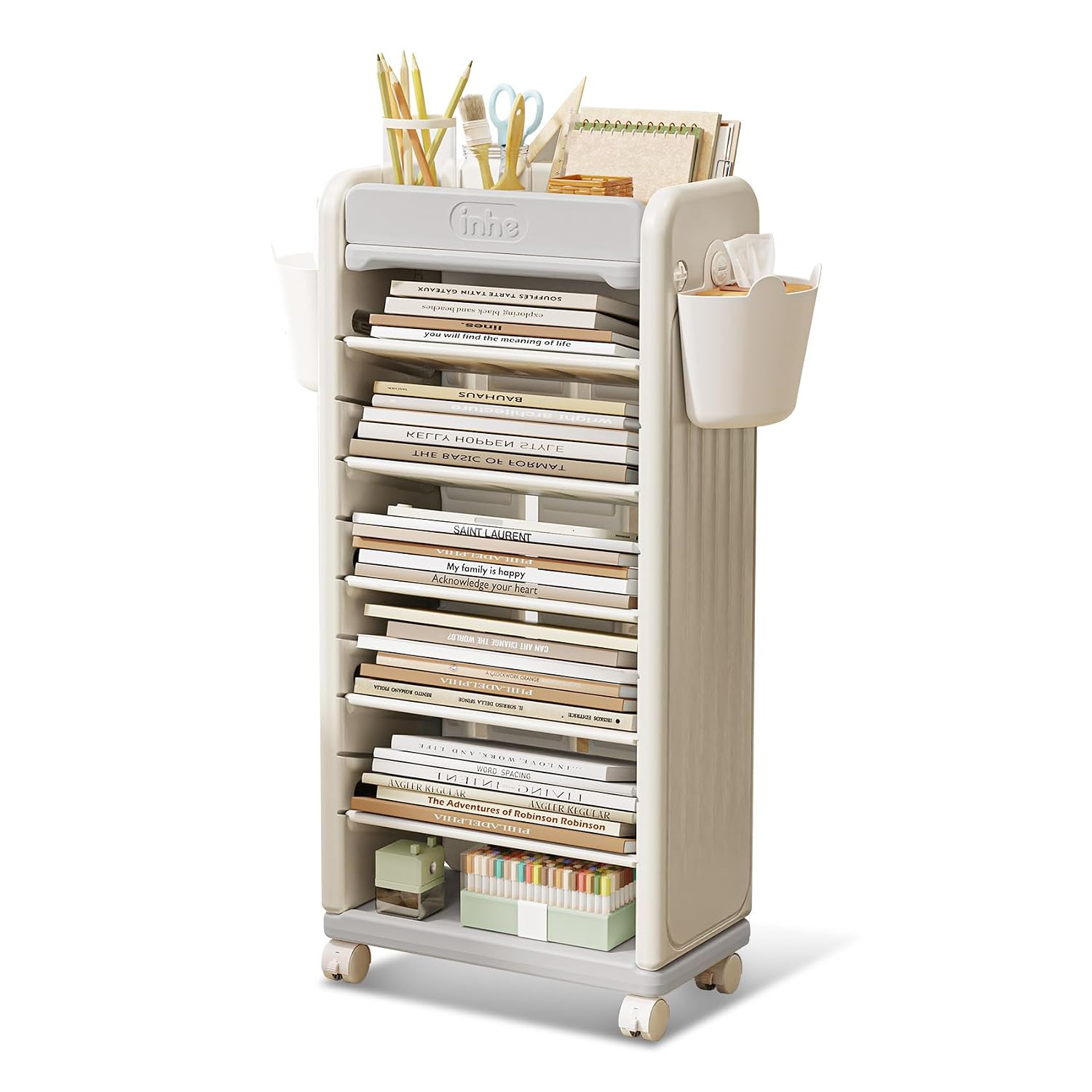 Book Cart Rolling - ® Carrello per Libri a 7