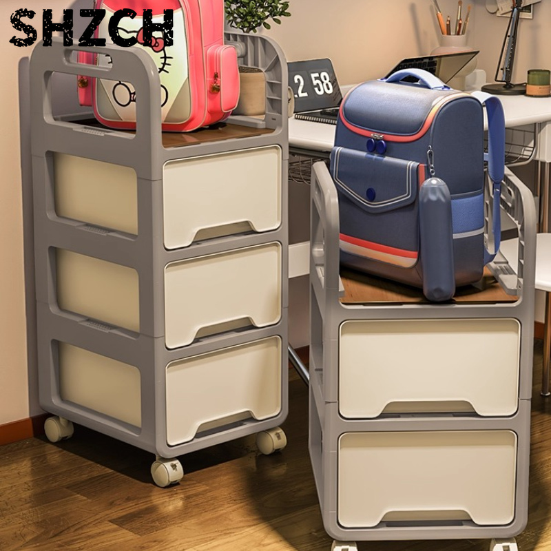 Book Cart Rolling - Carrello Moderno Minimalista Multifunzione con Cassetti,