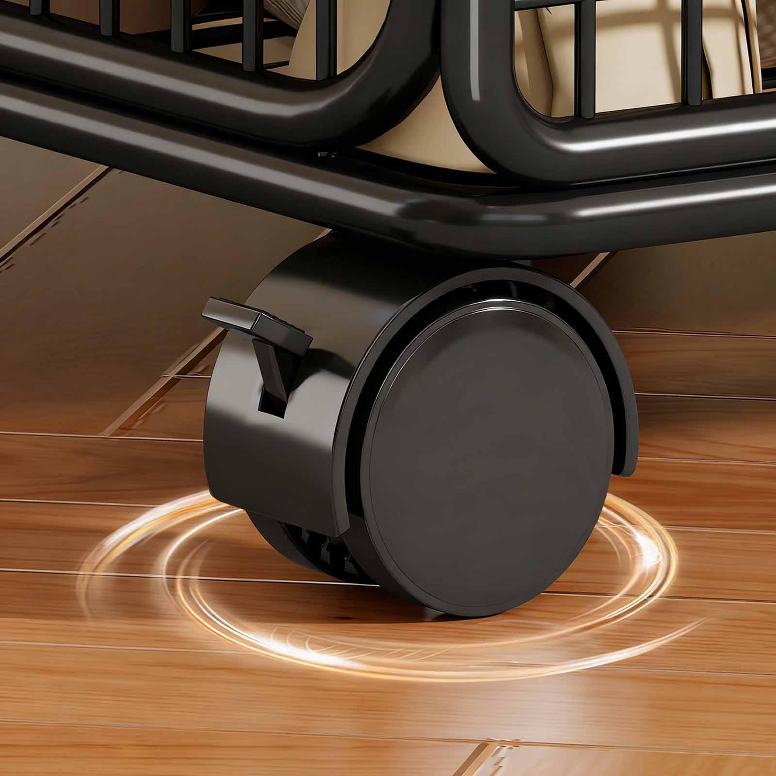 Book Cart Rolling - Carrello Portadocumenti con Ruote, Organizzatore Sotto