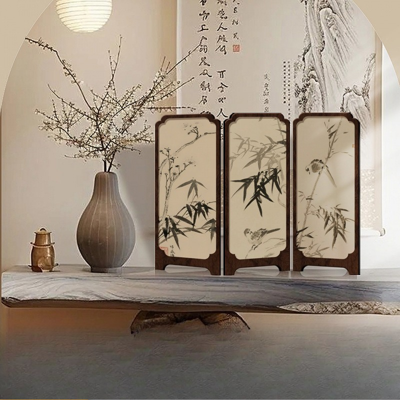 Room Divider Bamboo - Nuovo Schermo Pieghevole da Tavolo in