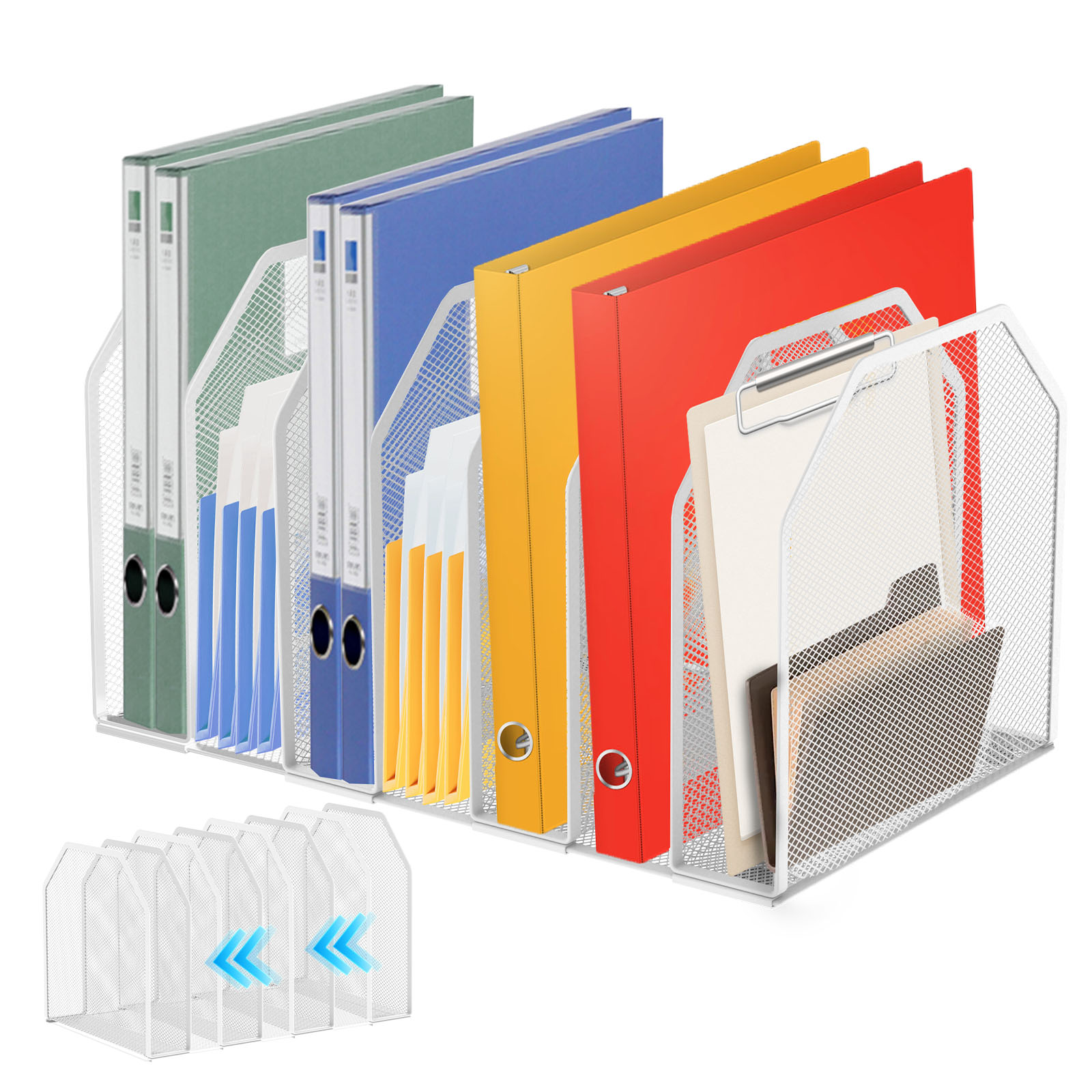 Desktop Filing Tray - Portadocumenti in Metallo a 5/7 Scomparti,