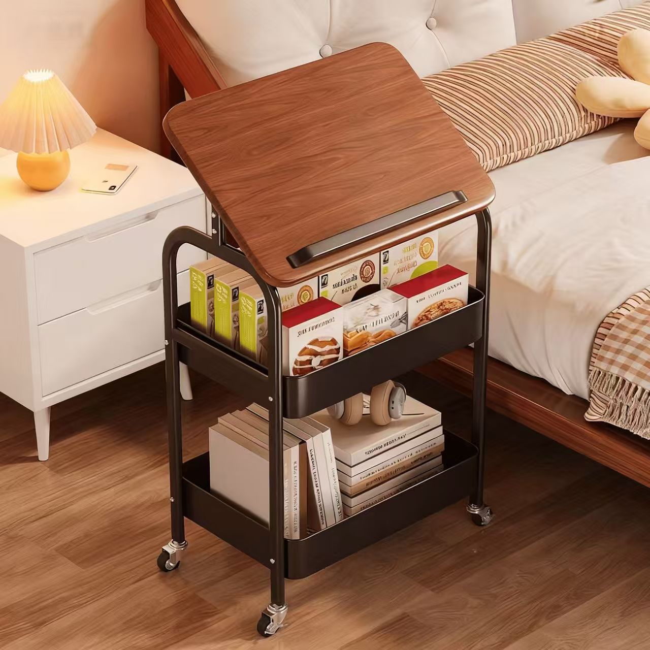 Book Cart Rolling - Carrelli Portatili Multiuso con Ruote, Organizzatore