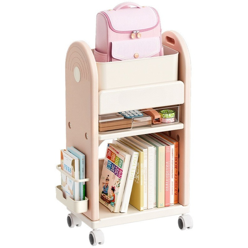 Book Cart Rolling - Carrello Organizzatore Multi-Livello per Zaini Scolastici,
