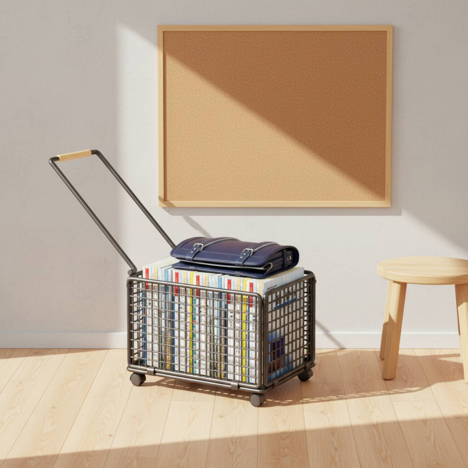 Book Cart Rolling - Carrello portaoggetti da scrivania con ruote,