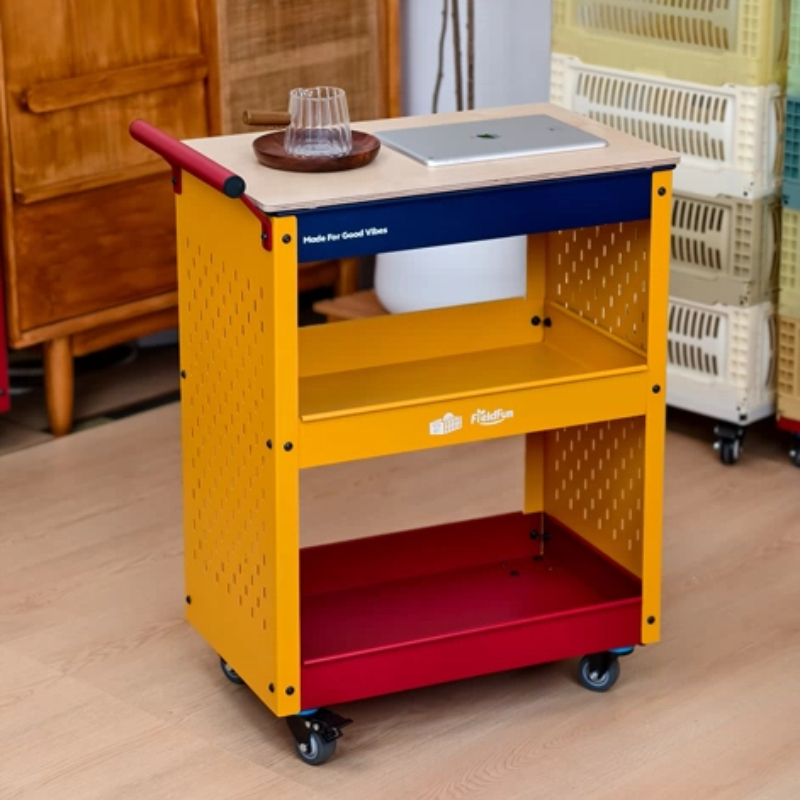 Book Cart Rolling - Carrello portaoggetti mobile con pannello forato