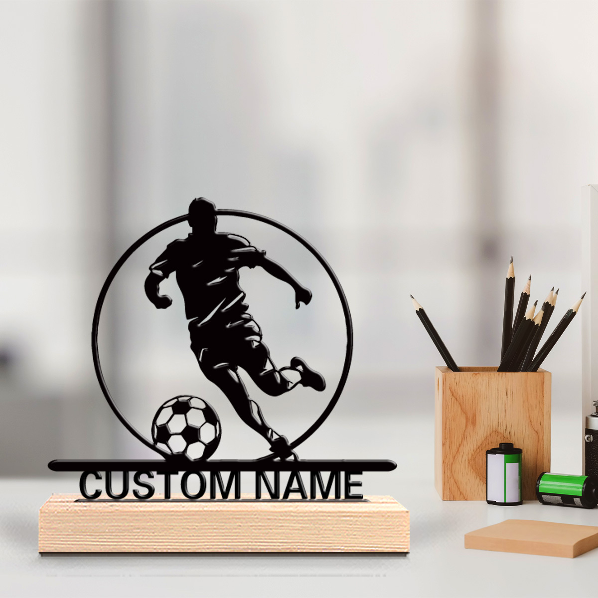 Office Furniture Direct - Statua in Metallo Personalizzata di Calciatore