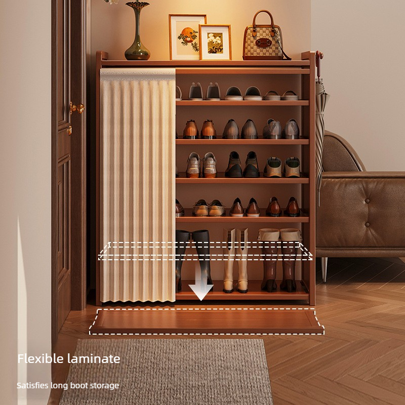 Room Divider Bamboo - Scaffale portaoggetti in tessuto antipolvere di
