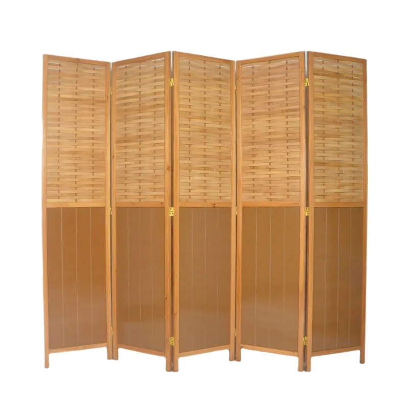 Room Divider Bamboo - Paravento Pieghevole Vintage in Legno di