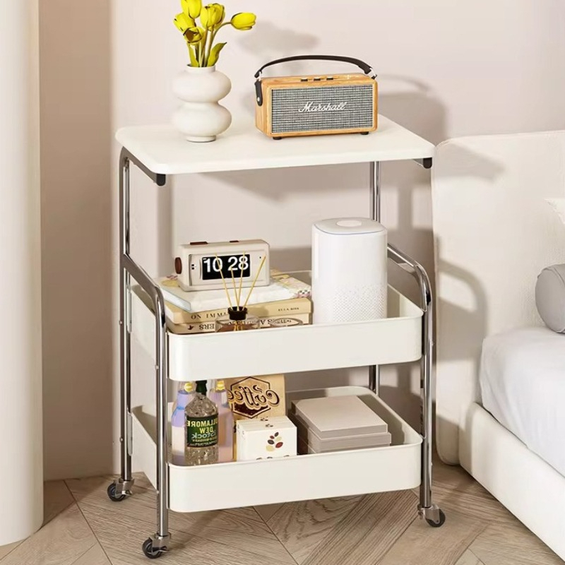 Book Cart Rolling - Carrello Organizer Salvaspazio con Ruote, Scaffale