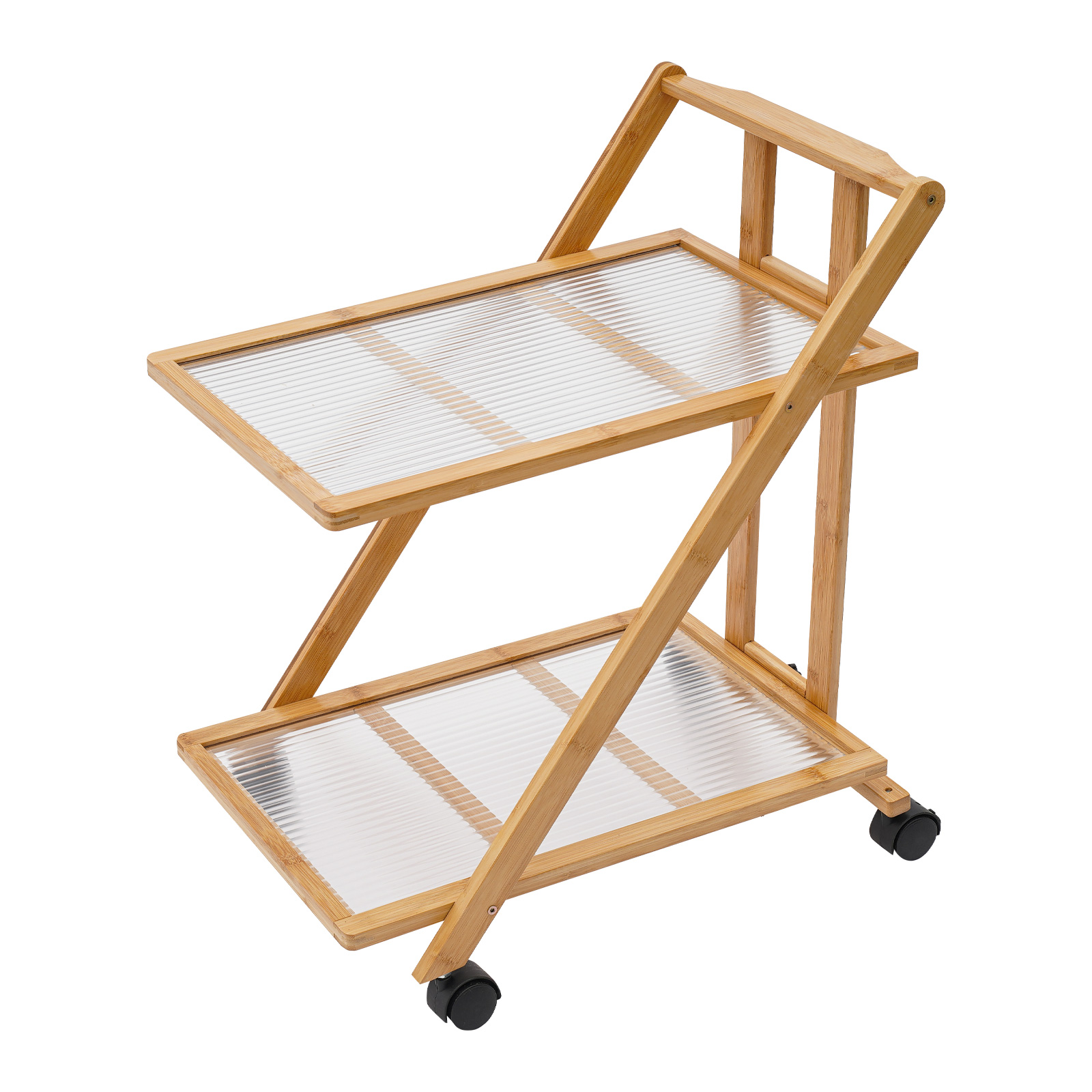 Carrello a 2 Ripiani in Bambù  - Book Cart Rolling recensione e prezzo